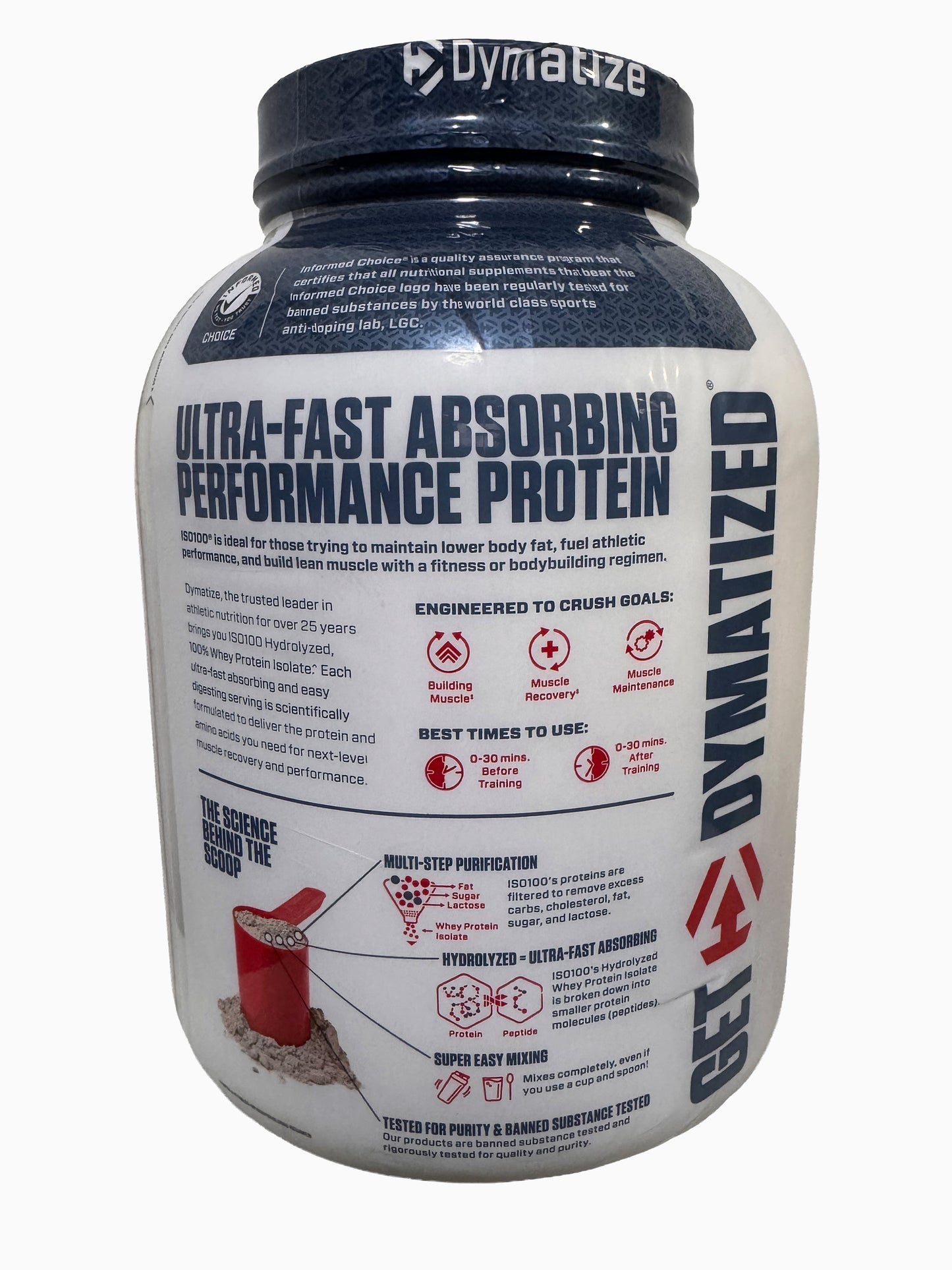 Dymatize ISO100 Hydrolyzed – Proteína Aislada Premium 5LB (74 servicios)