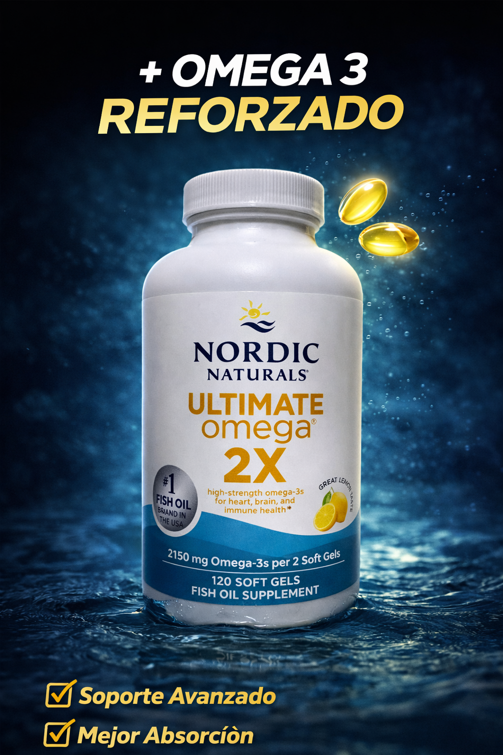 Nordic Naturals Ultimate Omega 2X – Omega 3 Alta Potencia 🇺🇸